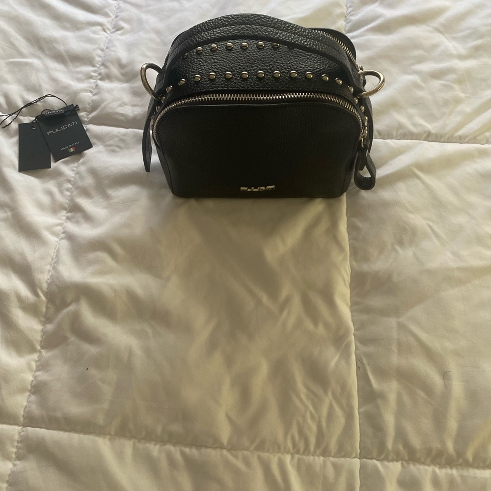 EUC PULICATI genuine leather made in Italy black crossbody/ hand bag - Picture 10 of 16